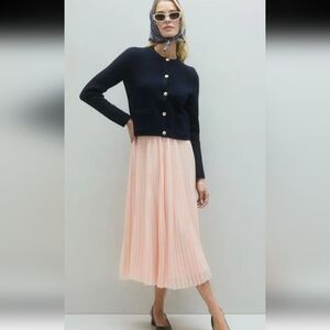 Quince Chiffon lined Pleated Skirt Pink XL
